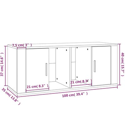 vidaXL TV-skåp sonoma-ek 100x35x40 cm konstruerat trä