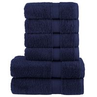 vidaXL Premium handdukar 6 st marinblå 600 gsm 100% bomull