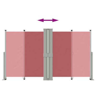 vidaXL Infällbar sidomarkis röd 140x1200 cm