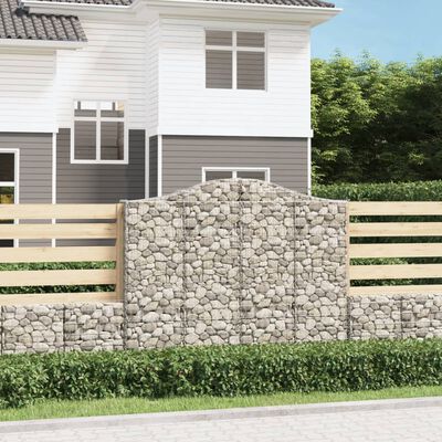 vidaXL Gabion bågformad 8 st 200x30x160/180 cm galvaniserat järn