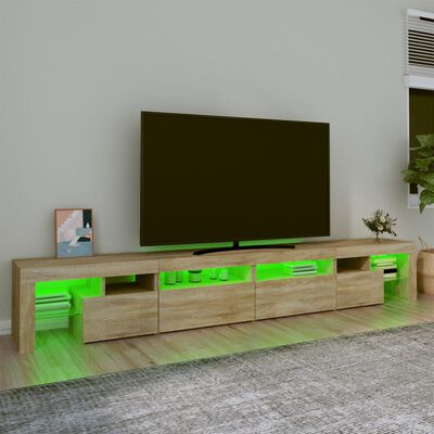 vidaXL Tv-bänk med LED-belysning sonoma ek 260x36,5x40 cm