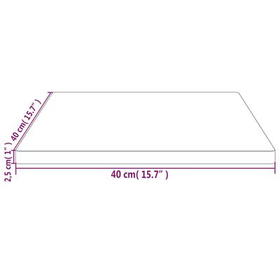 vidaXL Bordsskiva 40x40x2,5 cm massiv furu fyrkantig