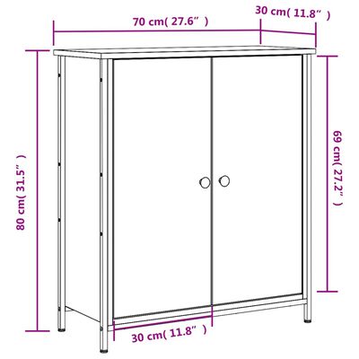 vidaXL Skänk brun ek 70x30x80 cm konstruerat trä