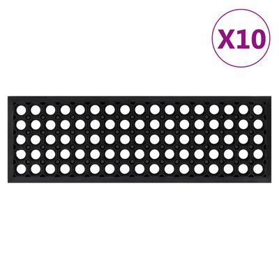 vidaXL Trappstegsmattor 10 st 25x75 cm gummi