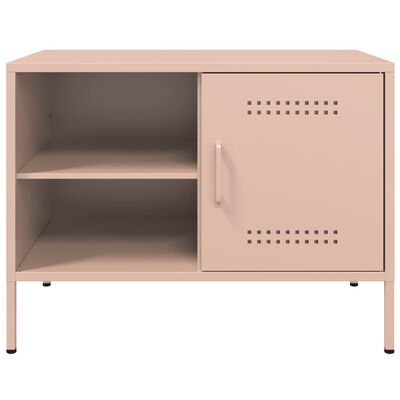 vidaXL Tv-bänk rosa 68x39x50,5 cm stål