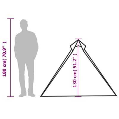 vidaXL Tipi-tält 1 person orange vattentätt