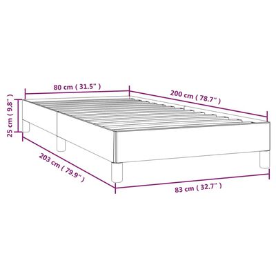 vidaXL Sängram ljusgrå 80x200 cm tyg