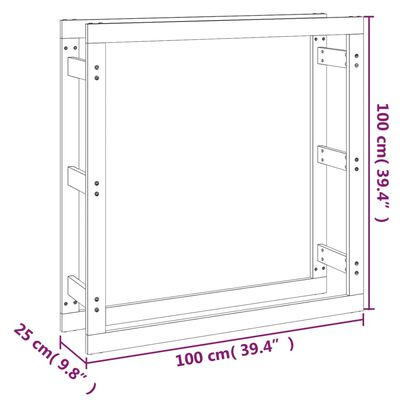 vidaXL Vedställ grå 100x25x100 cm massiv furu