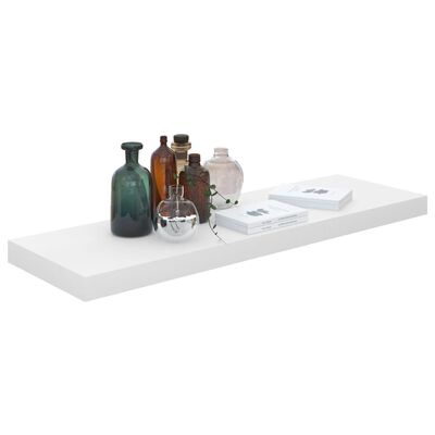 vidaXL Svävande vägghyllor 2 st vit högglans 80x23,5x3,8 cm MDF