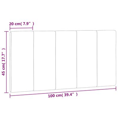 vidaXL Dyna till huvudgavel ljusgrå 100 cm sammet