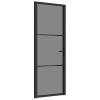 vidaXL Innerdörr 76x201,5 cm svart ESG-glas och aluminium