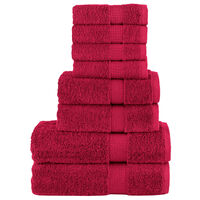 vidaXL Premium handdukar 8 st röd 600 gsm 100% bomull