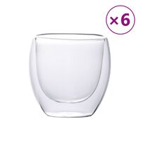 vidaXL Glaskoppar dubbelväggiga 6 st 250 ml