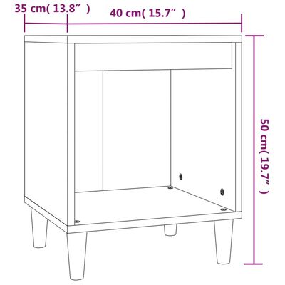 vidaXL Sängbord 2 st vit 40x35x50 cm