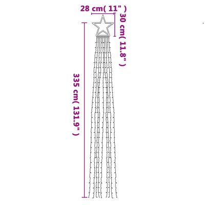 vidaXL Julgransbelysning 320 LED kallvit 375 cm