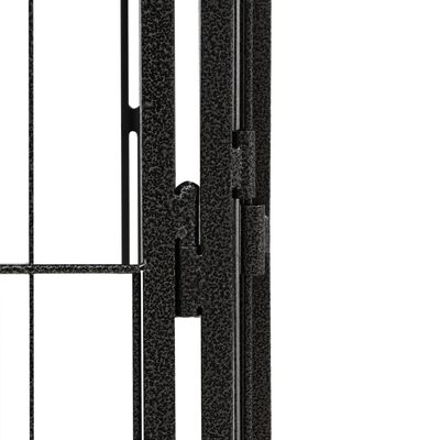 vidaXL Hundbur 32 paneler svart 50x100 cm pulverlackerat stål