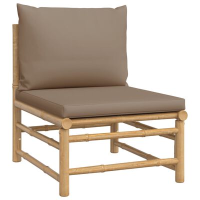 vidaXL Loungegrupp 4 delar taupe dynor bambu