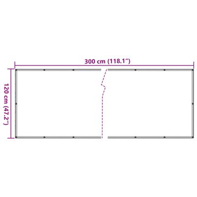 vidaXL Insynsskydd för balkong stenmotiv grå 300x120 cm PVC