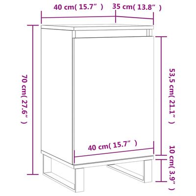 vidaXL Byrå betonggrå 40x35x70 cm konstruerat trä