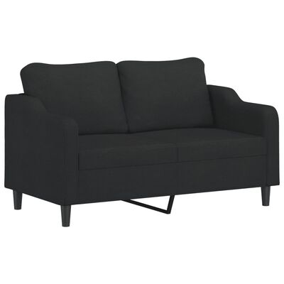 vidaXL 2-sits soffa med prydnadskuddar svart 140 cm tyg