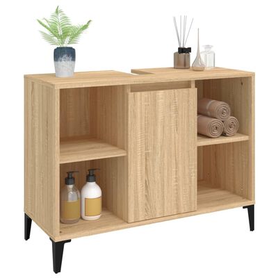 vidaXL Tvättställsskåp sonoma-ek 80x33x60 cm konstruerat trä