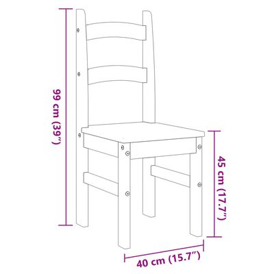 vidaXL Matstolar 2 st 40x46x99 cm massiv furu