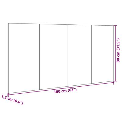 vidaXL Sänggavel med sängbord brun ek 160 cm konstruerat trä