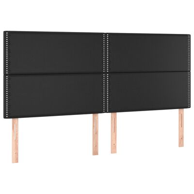 vidaXL Sänggavel LED svart 160x5x118/128 cm konstläder