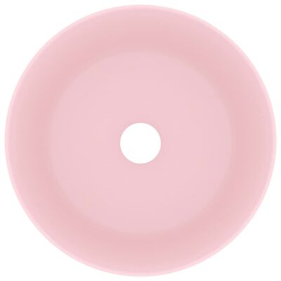vidaXL Lyxigt runt handfat matt rosa 40x15 cm keramik