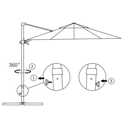 vidaXL Frihängande trädgårdsparasoll med stålstång svart 250x250 cm