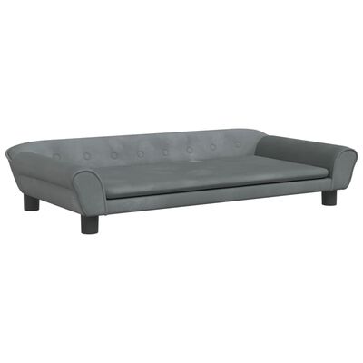 vidaXL Barnsoffa mörkgrå 100x50x26 cm sammet