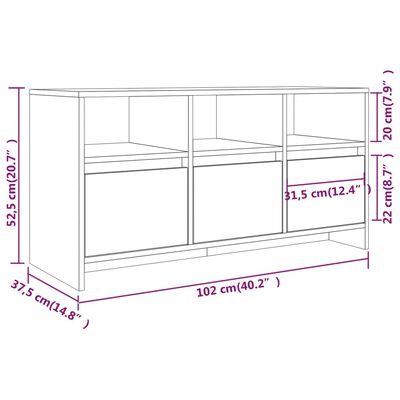 vidaXL Tv-bänk grå sonoma 102x37,5x52,5 cm konstruerat trä