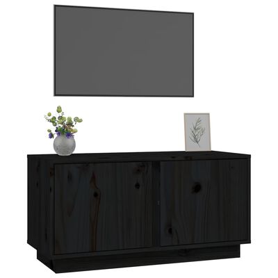 vidaXL Tv-bänk svart 80x35x40,5 cm massiv furu