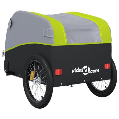 vidaXL Cykelvagn svart och grön 45 kg järn