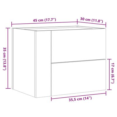 vidaXL Väggmonterade sängbord 2 st svart 45x30x35 cm