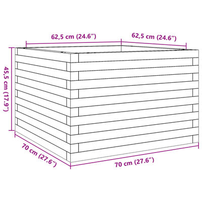 vidaXL Odlingslåda 70x70x45,5 cm massivt douglasträ