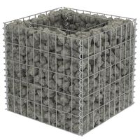 vidaXL Planteringsgabion upphöjd galvaniserat stål 50x50x50 cm