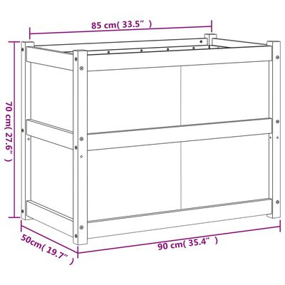 vidaXL Odlingslåda 90x50x70 cm massivt douglasträ