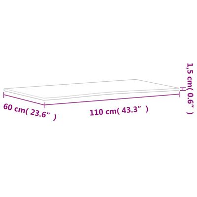 vidaXL Bordsskiva 110x(55-60)x1,5 cm massivt bokträ