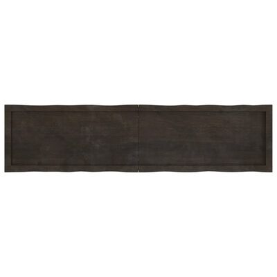 vidaXL Bordsskiva mörkbrun 160x40x(2-6) cm massivt trä levande kant