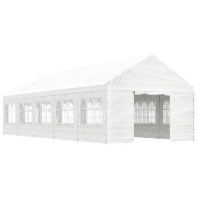 vidaXL Paviljong med tak vit 11,15x4,08x3,22 m polyeten