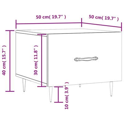 vidaXL Soffbord 2 st vit högglans 50x50x40 cm konstruerat trä