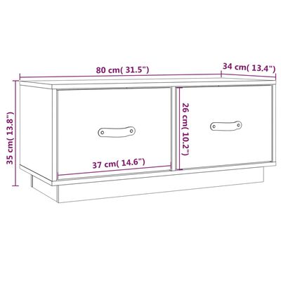 vidaXL Tv-bänk 80x34x35 cm massiv furu