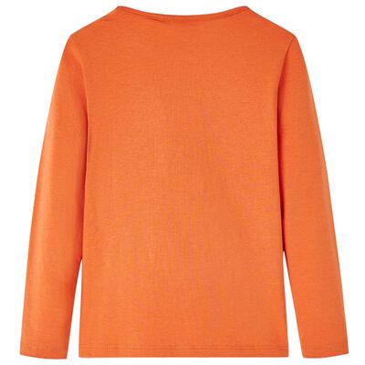 T-shirt med långa ärmar för barn stark orange 104