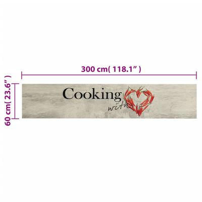vidaXL Köksmatta maskintvättbar Cooking Peper 60x300 cm sammet