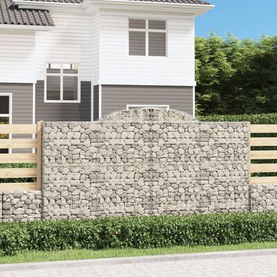 vidaXL Gabion bågformad 20 st 300x50x160/180 cm galvaniserat järn