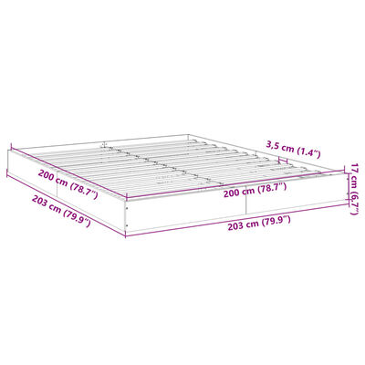 vidaXL Sängram sonoma-ek 200x200 cm konstruerat trä