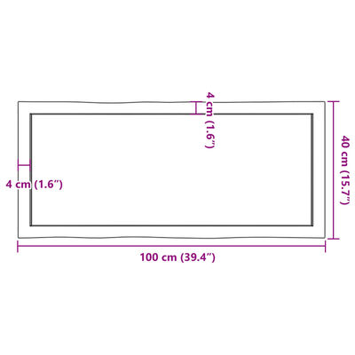 vidaXL Bordsskiva ljusbrun 100x40x(2-6) cm massivt trä levande kant