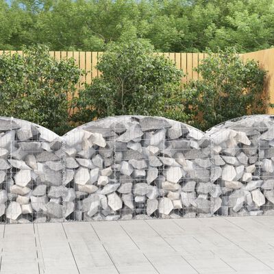 vidaXL Gabion bågformad 150x50x80/100 cm galvaniserat järn