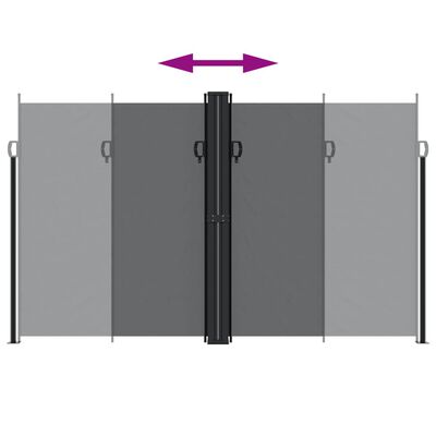 vidaXL Infällbar sidomarkis svart 200x1000 cm
